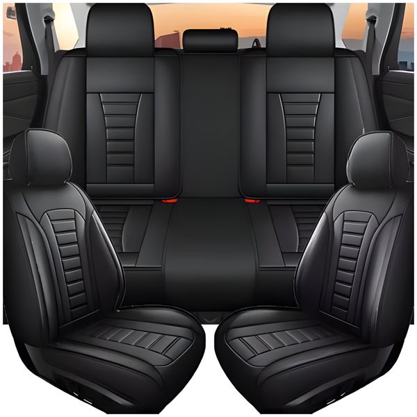 Full Set Black Seat Covers - Universal Fit &amp; Style
