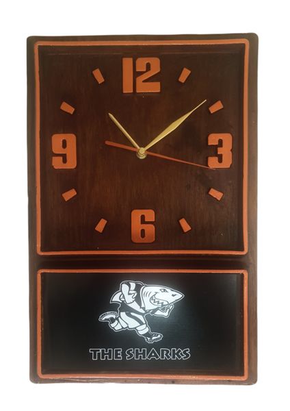 Retro Box Clock (Orange) Sharks Rugby (46)