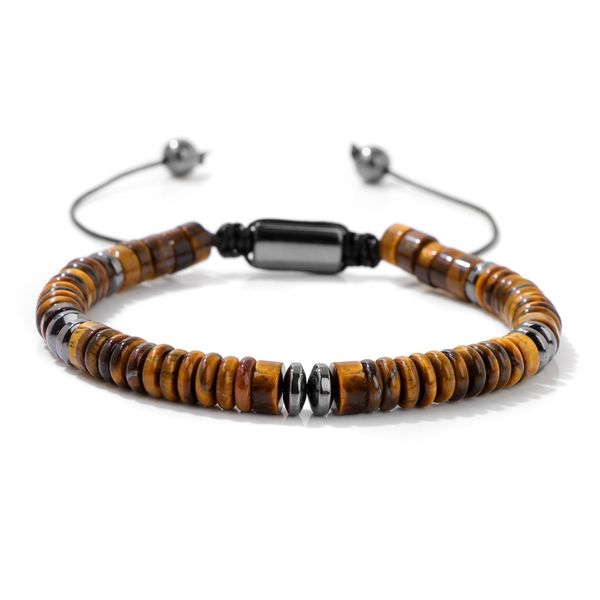 Men's Adjustable Tiger Eye Bracelet, Natural Stone Protection Bracelet