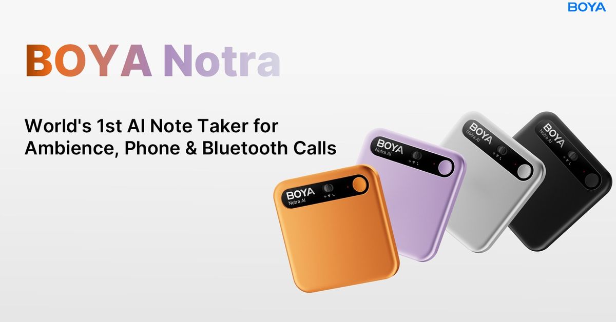 BOYA Notra AI Voice Recorder with 64GB & Smart Transcription