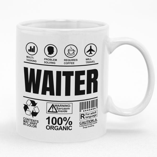 Funny Waiter Mug - Ideal Gift Idea for Birthday or Christmas