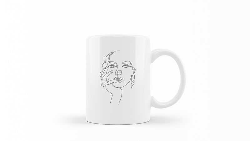 Designer Line Art Coffee Mug - Beauty 40