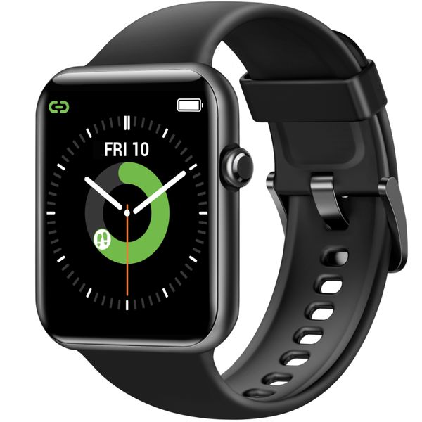 Letsfit - IW2 Smart Watch - Space Gray Case with Black Band