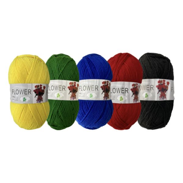 Double Knitting Polyester Yarn 100g (Pack of 5) Bright Assorted