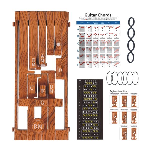 Guitar Chord Trainer Chord Learning System for Beginners Red Wood
