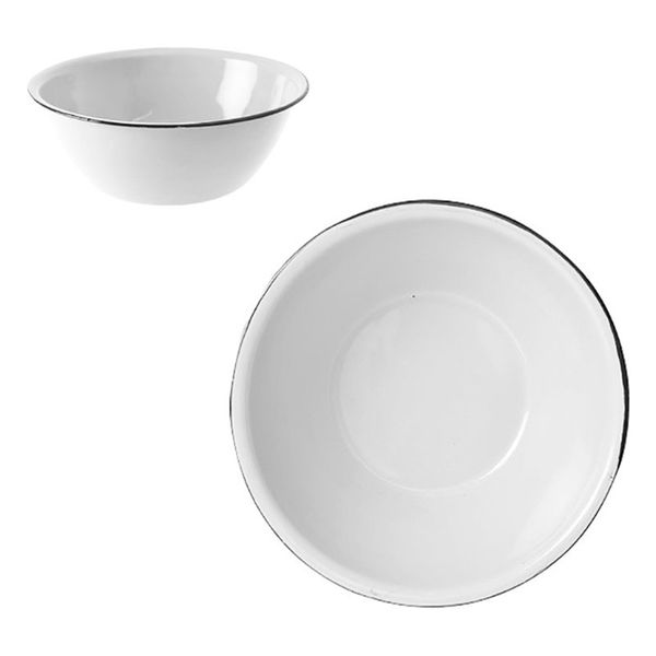 Bulk Pack x 6 Enamel Mixing Cash Bowl - White (22cm)
