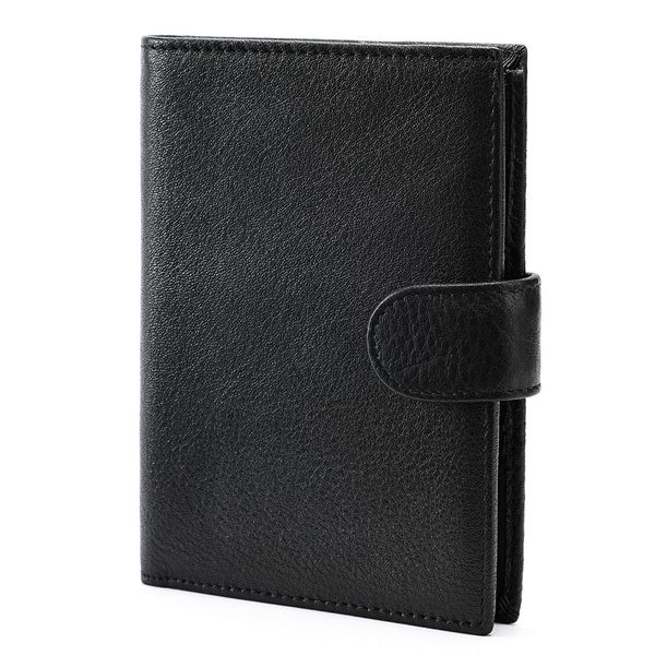 SACLASSY Genuine Leather Cowhide Bi-Fold Passport Cover Men's Wallet - Gift