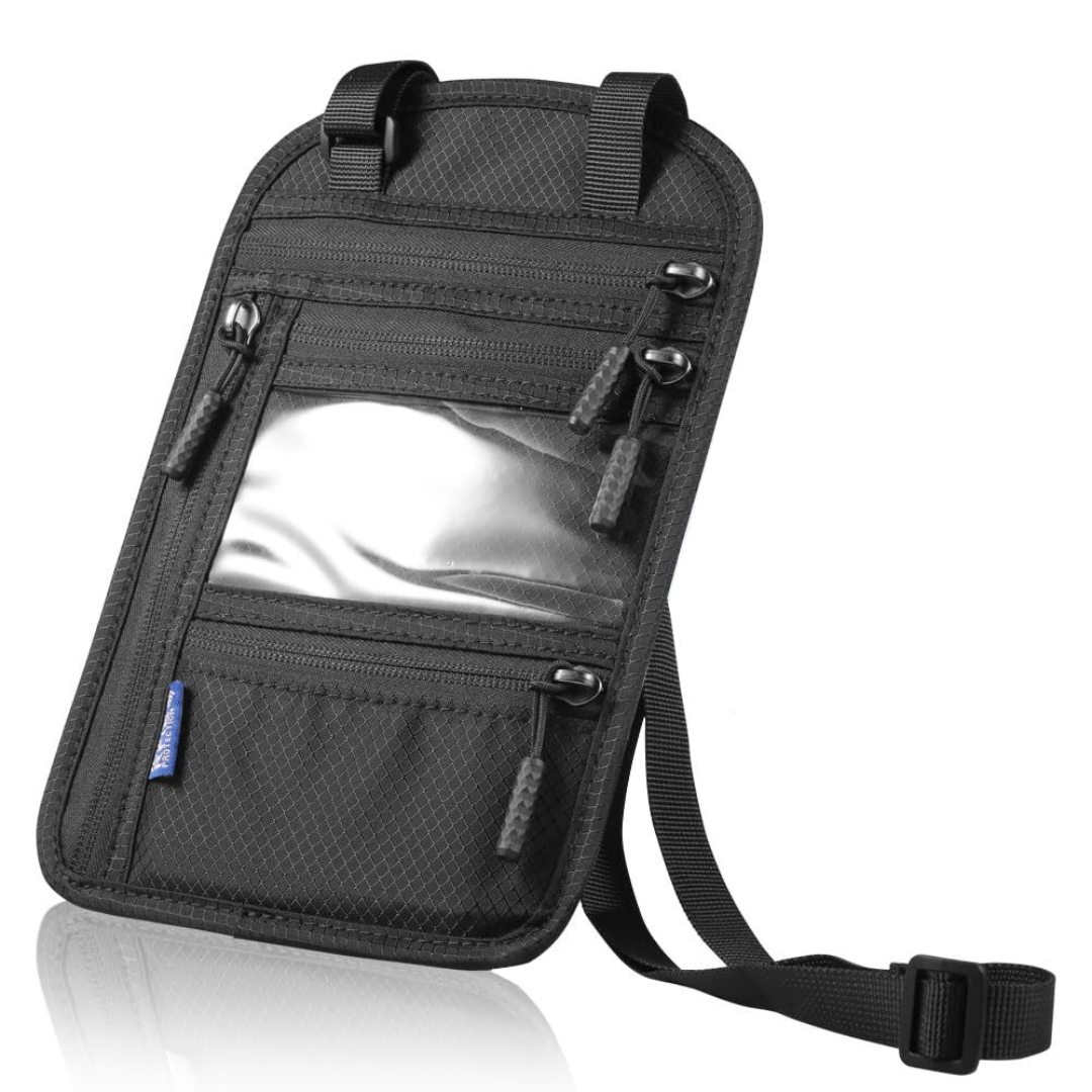 Travel Neck Wallet Passport Holder with RFID Blocking Easy to Conceal