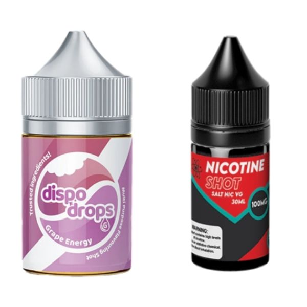 Dispo Drops 60ml Salt/MTL Combo 50MG - Grape Energy
