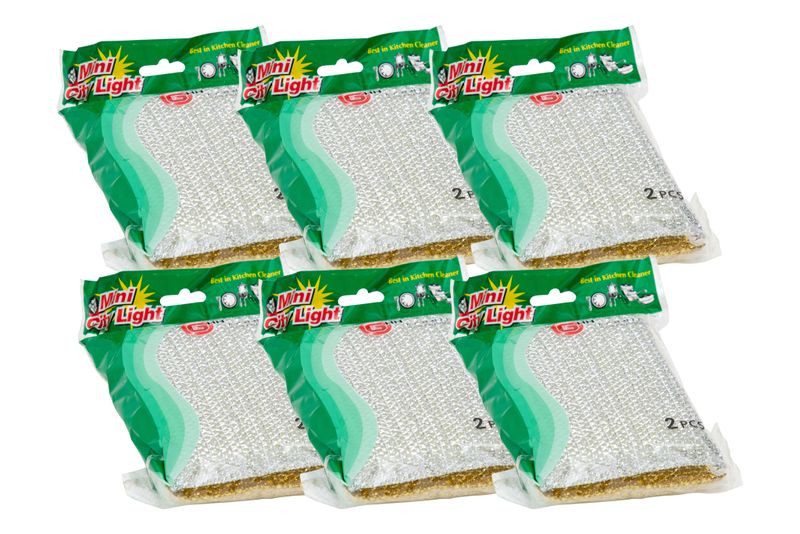 Mini City Light Scrub Sponge Bundle - 6 Packs (6 x 2's)