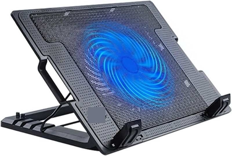 Adjustable Laptop Cooling Stand with Ventilated Airflow Design