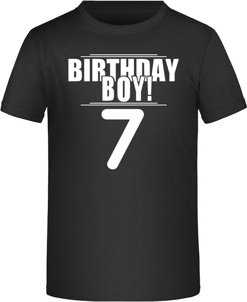 Birthday Boy 7th Birthday Tshirt Gift-Black