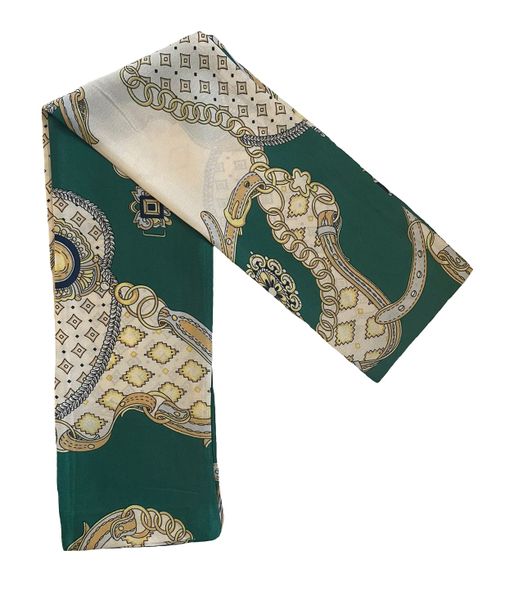 Lady's Silky Two Layered Double Sided Office Scarf/Tie - Rings and Belts