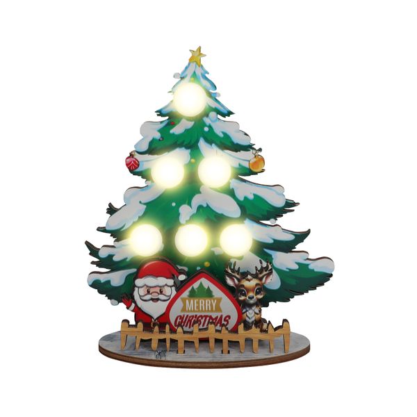 Christmas Glowing Wooden Holiday Ambiance Desktop Decoration