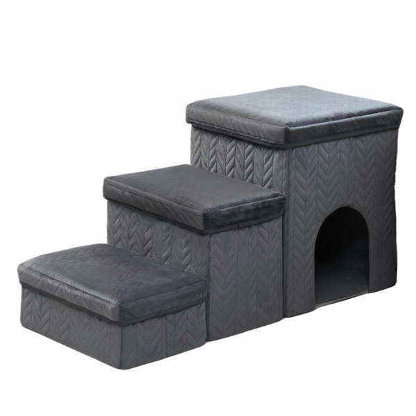 3 Steps Pet Stairs Dog Stairs with Storage Pet Steps for Small Dogs &amp; Cats