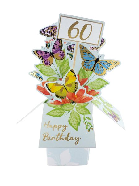 Clever Cubes 3D Pop-up card - 60th Fem Birthday