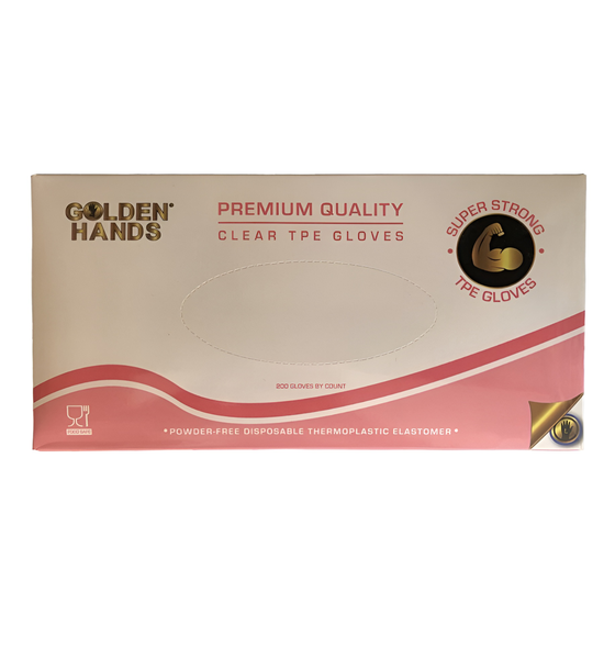Golden Hands TPE Gloves - Clear- Suitable for Kitchen Industry- Box of 200