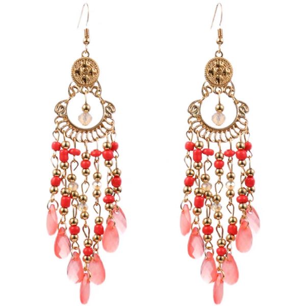 Layer Scalloped Earrings-Pink image