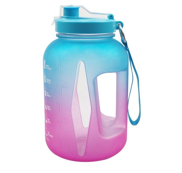 BPA Free Leakproof 2200ml Plastic Half Gallon Water Bottle With Time Marker