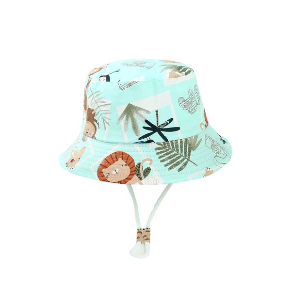 Boys Light Blue Safari Animal Bucket Hat