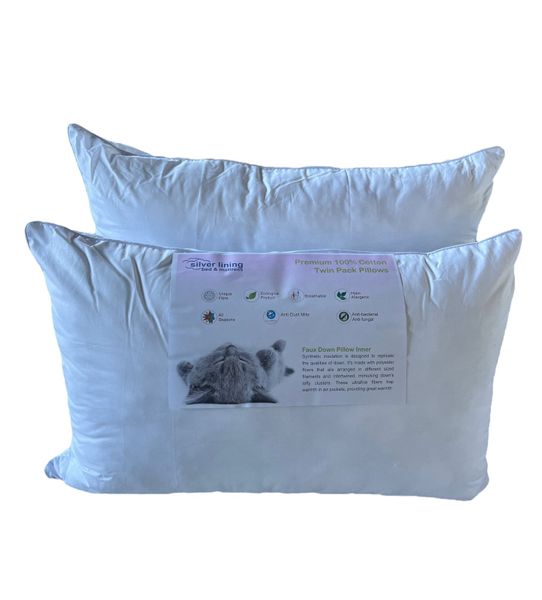 SL-Premium 100% Cotton Twin Pack Pillows