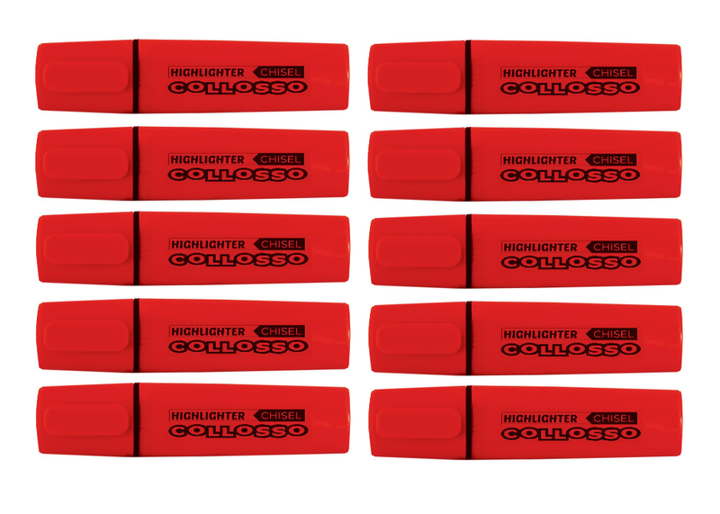 Collosso Highlighters Red - Box of 10