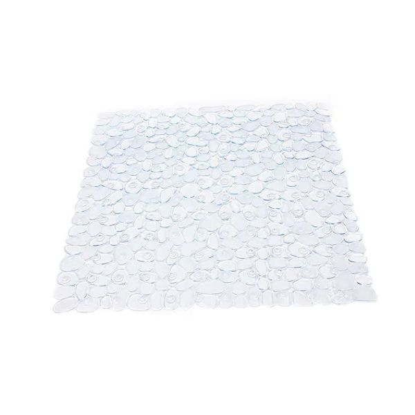 Stone square anti-slip bathmat transparent W51cmxD51cm