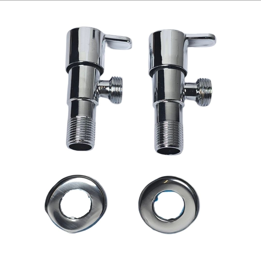 High End Angle Valve Set Round 1/4 Backing Plates Included
