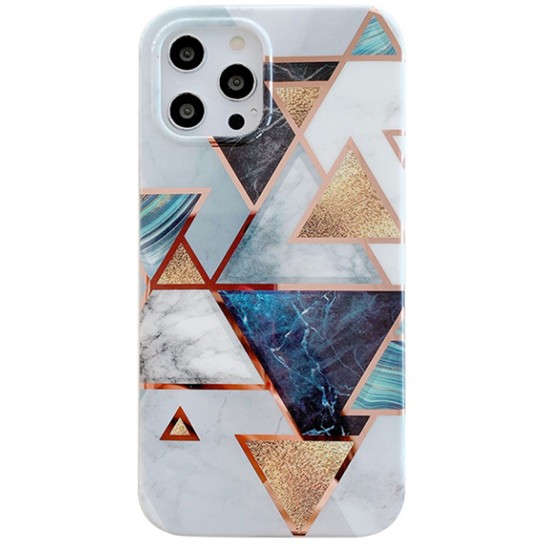 Funki Fox Phone Case Compatible With iPhone 12 &amp; 12 PRO - Pink &amp; White Triangles