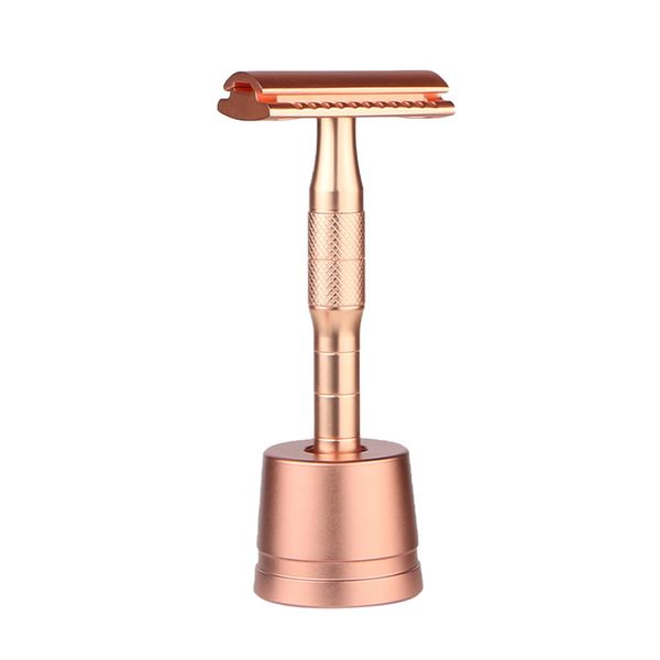 Metal Double Edge Safety Shaving Razor with Stand For Men