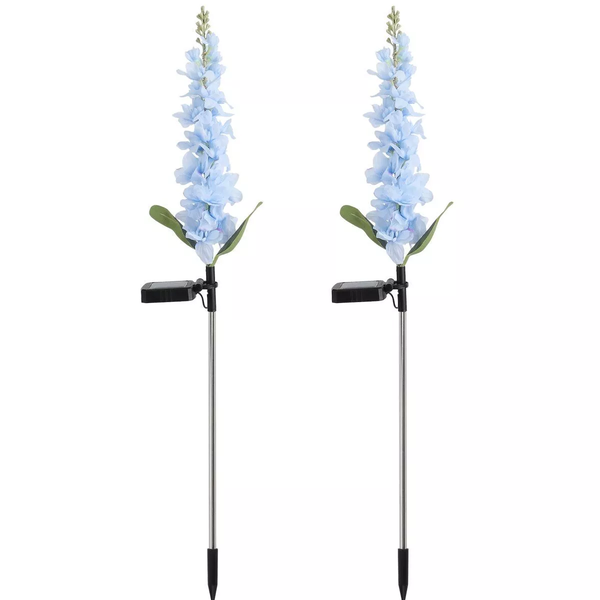 2 Pack Hyacinth Design Outdoor Garden Solar Lights Patio Decorative Colour