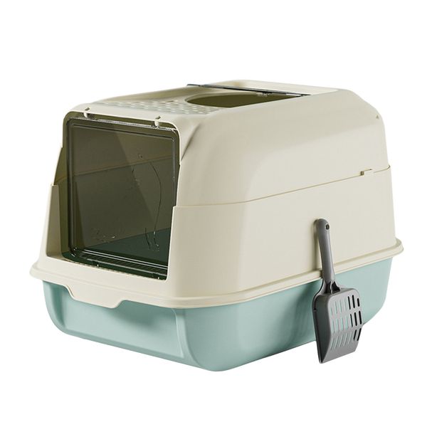 Cat Litter Box with Scoop Enclosed Cat Potty for Less Odor and Privacy