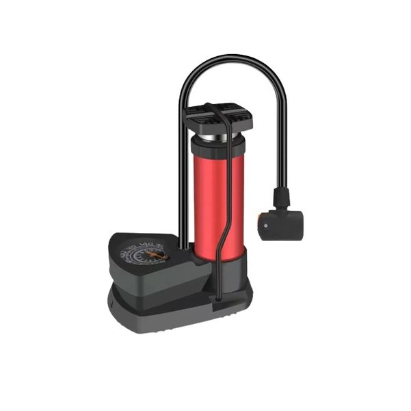Black &amp; Red Mini Foot Pump Tire Inflator - 875