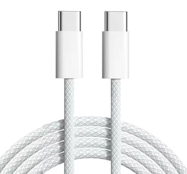 USB C to USB C Fast Charging Cable - 1 meter White Braided USB C Cable