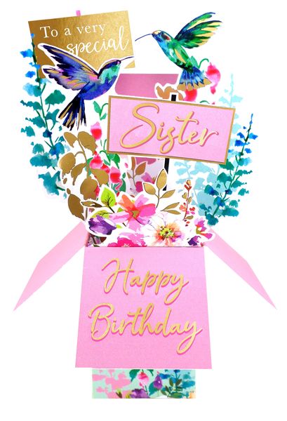 Clever Cubes 3D Pop-up card - Sister Birthday