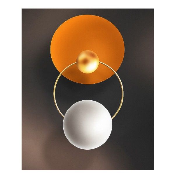 Modern Abstract Geometric Canvas Wall Art - Orange and Gold