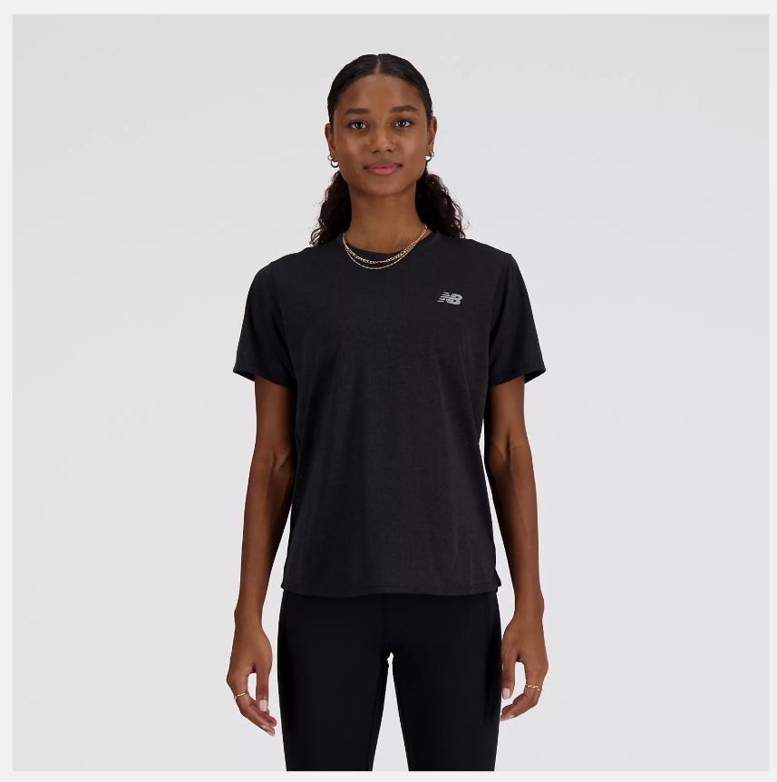 New Balance Women's Sport Short Sleeve Running Shirt - Black
