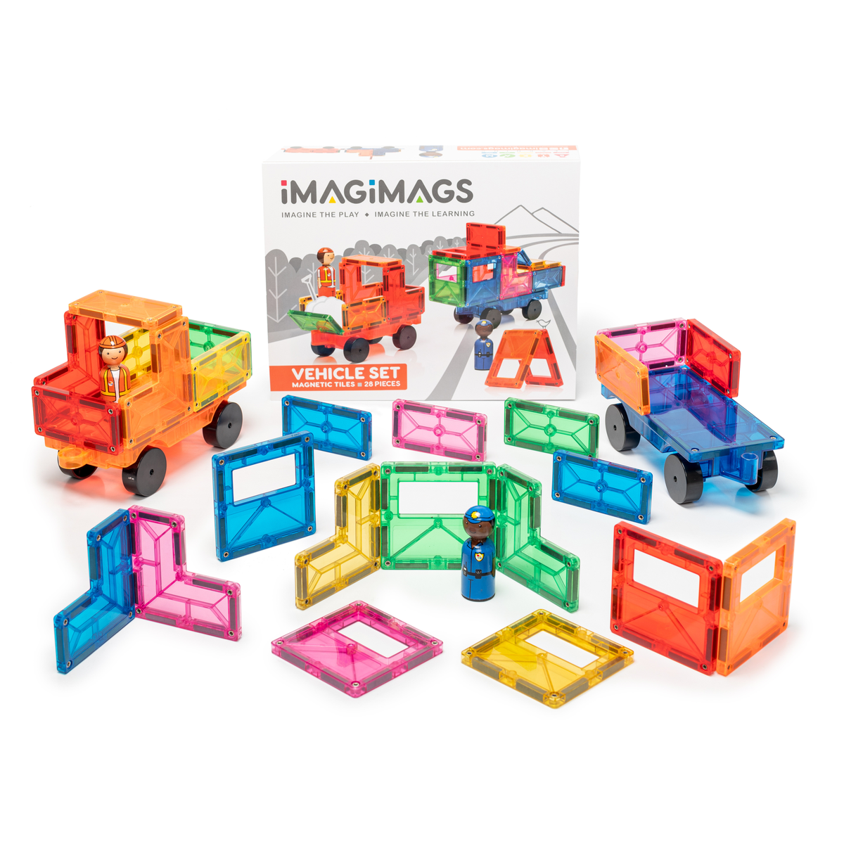 Magnescape Magnetic building blocks & tiles - 132 Piece.