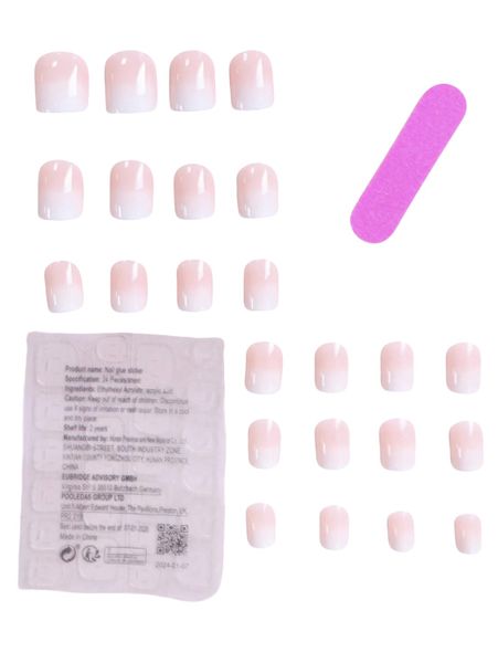 24 piece Chic Jelly Pink Gradient Press-0n Nails -Trendy, Salon Quality