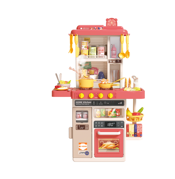 X-HOME Kids Kitchen Play Set 50 Piece Accessories Water, Cold Steam &amp; Sound