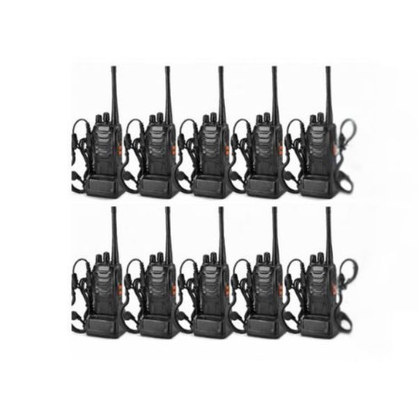 10 Piece 16 Channel UHF Walkie Talkie 400-470MHz Long Range 2 Way Radio