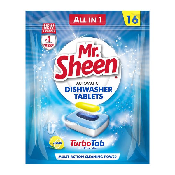 Mr Sheen Dishwasher Automatic Tablets Lemon 16Pc - 3 Pack