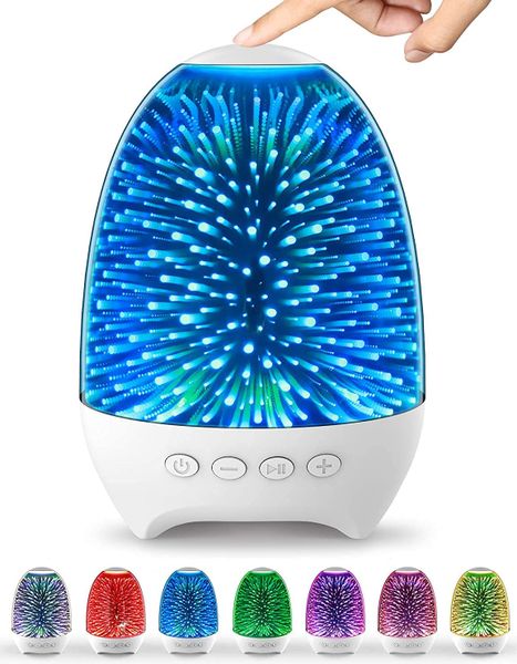 Night Light Bluetooth Speaker, 3D Glass Touch Control Bedside Lamp S609