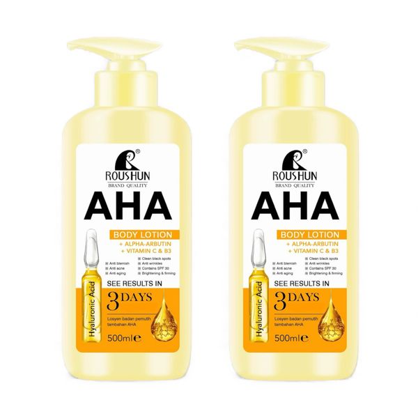 Set of 2-Roushun AHA Vitamin C&amp; B3 Brightening Moisturize Body Lotion 500ml