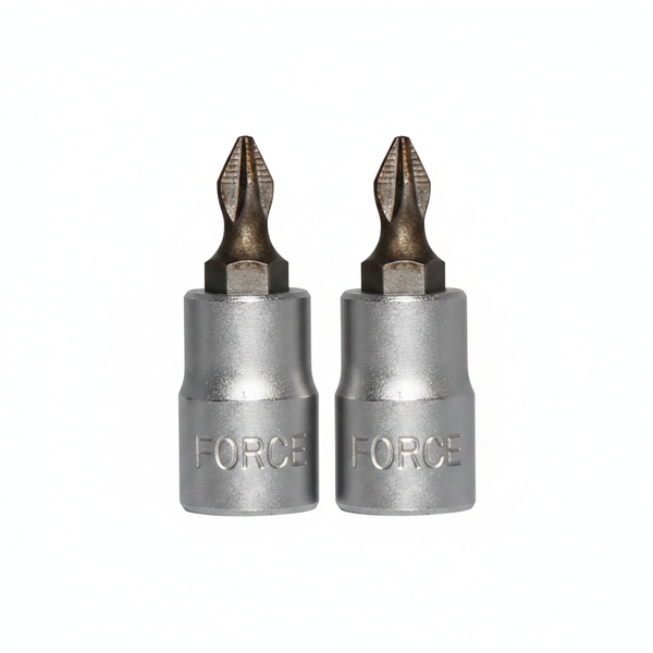 Force 1/4 Inch PZ1 Pozidriv Bit Socket - Durable Torque Tool - 2 Pack