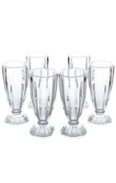 Dream World 6 Piece Milk Shake, Soda Pop &amp; Fountain Glass Set - Vertical