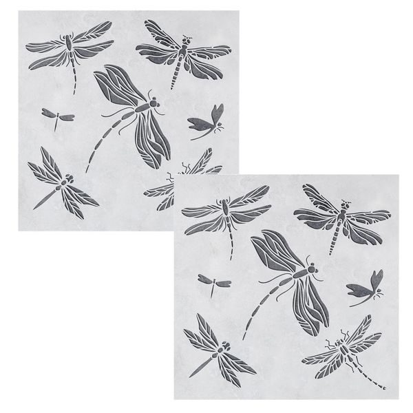 Craft Dragonflies Scrapbook Colouring Stencils Set Of 2 -30.5cm
