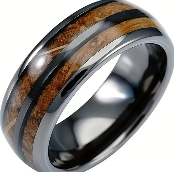Kikker Crafts TitaniumWood Inlay Ring