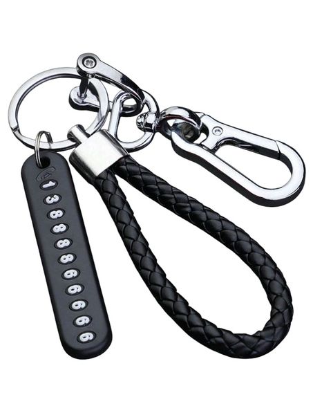 Anti-Lost Car Keychain Phone Number Plate Key Ring