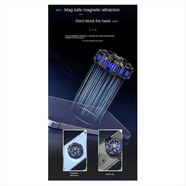 Magnetic/Back-Clip 2-In-1 Semiconductor Cooling Fan Radiator A